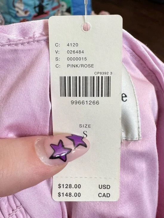 Maeve Anthropologie (NWT) Satin Chiffon Ruched Mini pink skirt - Picture 7 of 7